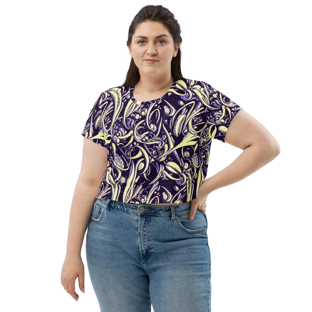 Ivory Orbit on Crop Tee — Front