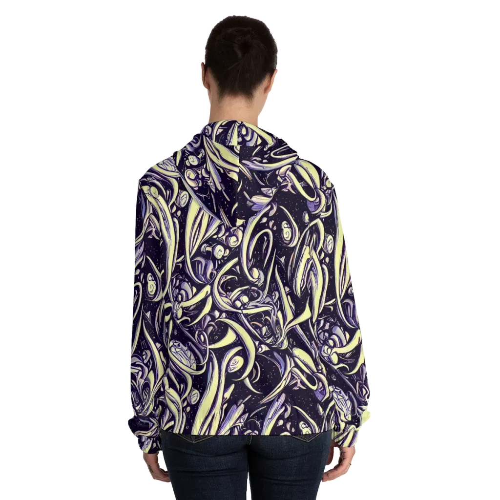 Ivory Orbit on Women's Full-Zip Hoodie — Back On Person