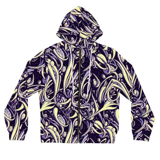 Ivory Orbit on a Women's Full-Zip Hoodie