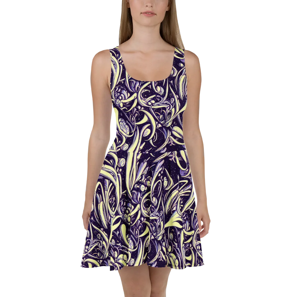 Ivory Orbit on Skater Dress — Front