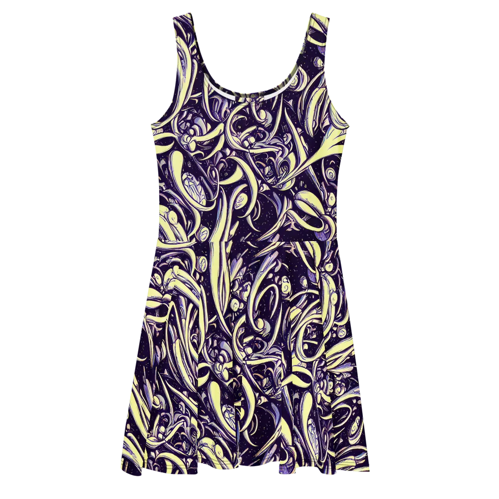 Ivory Orbit on Skater Dress — Front