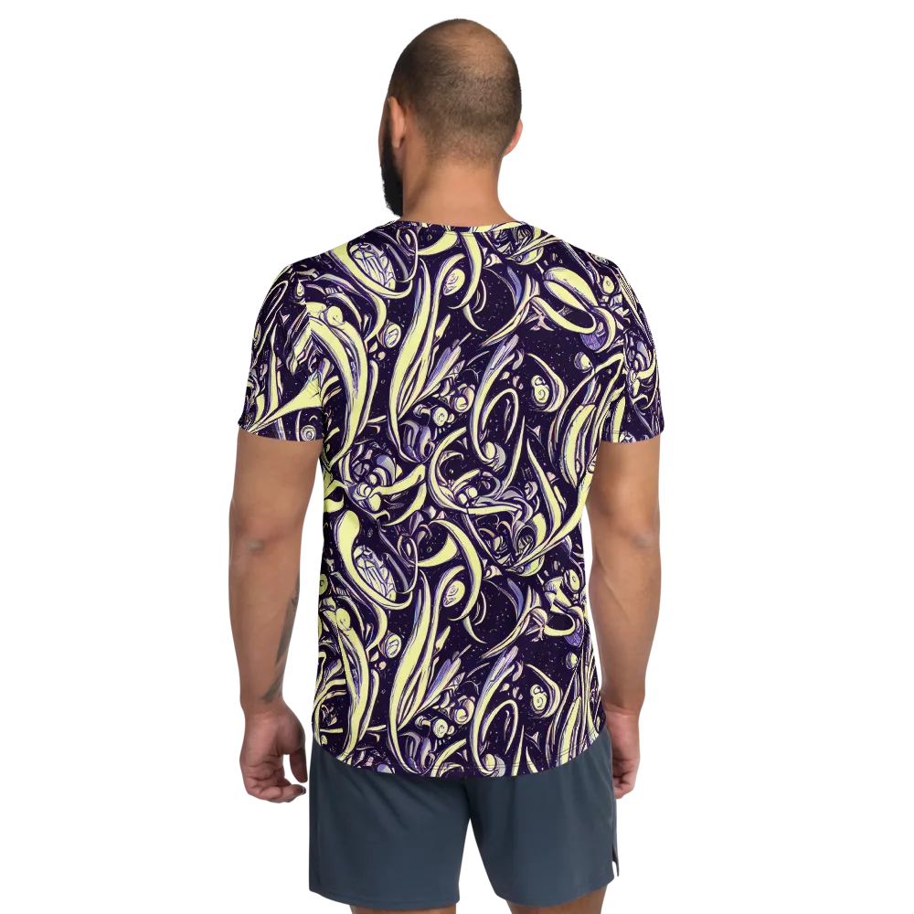 Ivory Orbit on Men's Athletic T-Shirt — Back