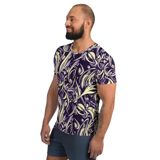 Ivory Orbit on a Men's Athletic T-Shirt