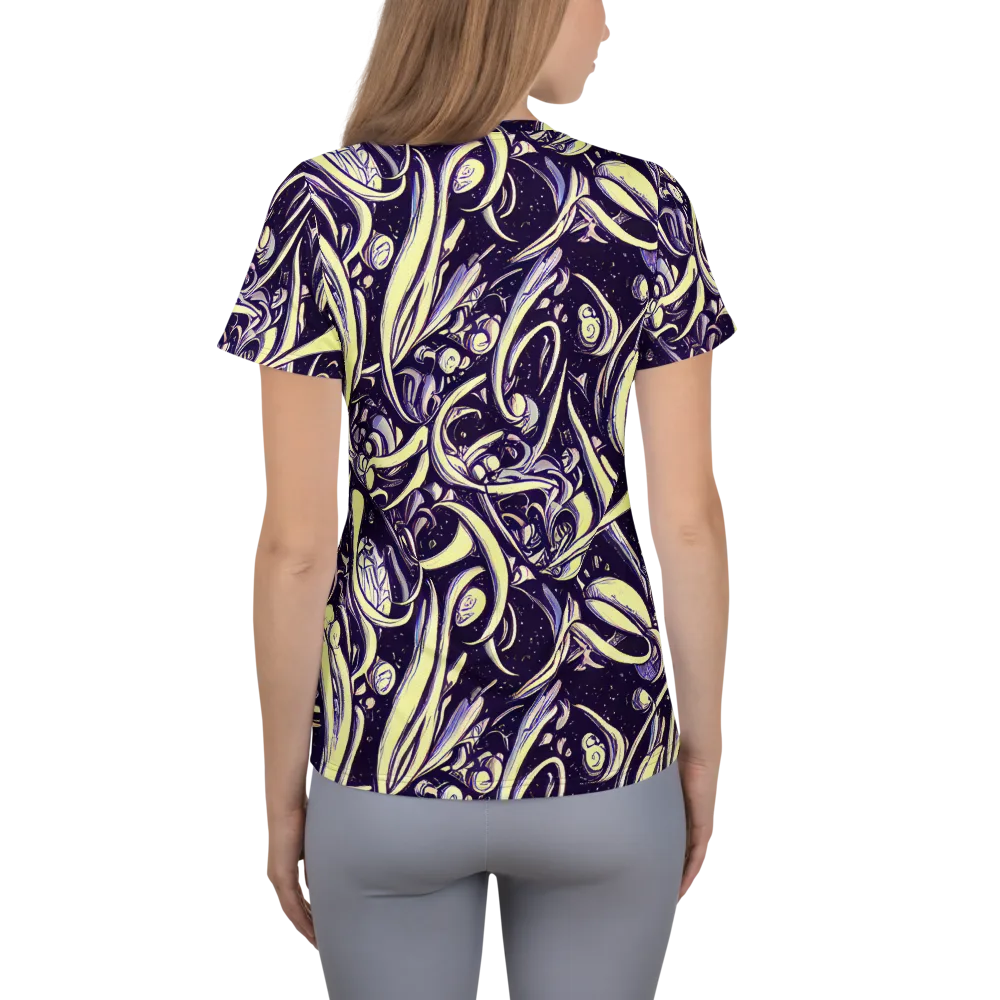 Ivory Orbit on Women's Athletic T-Shirt — Back