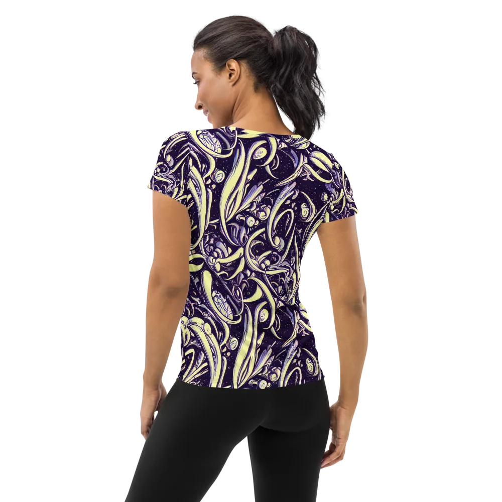 Ivory Orbit on Women's Athletic T-Shirt — Back