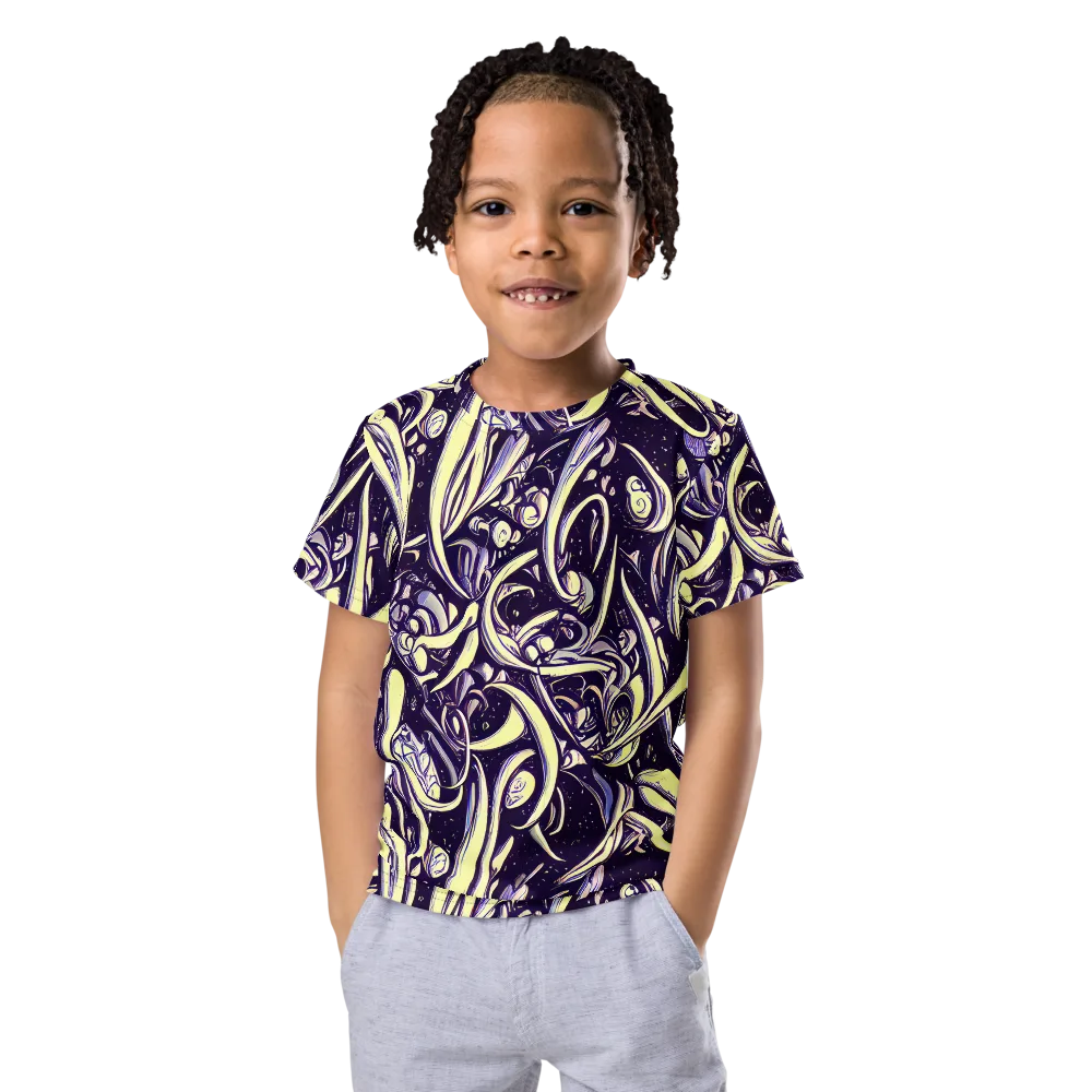 Ivory Orbit on Kids Crew Neck T-Shirt — Front