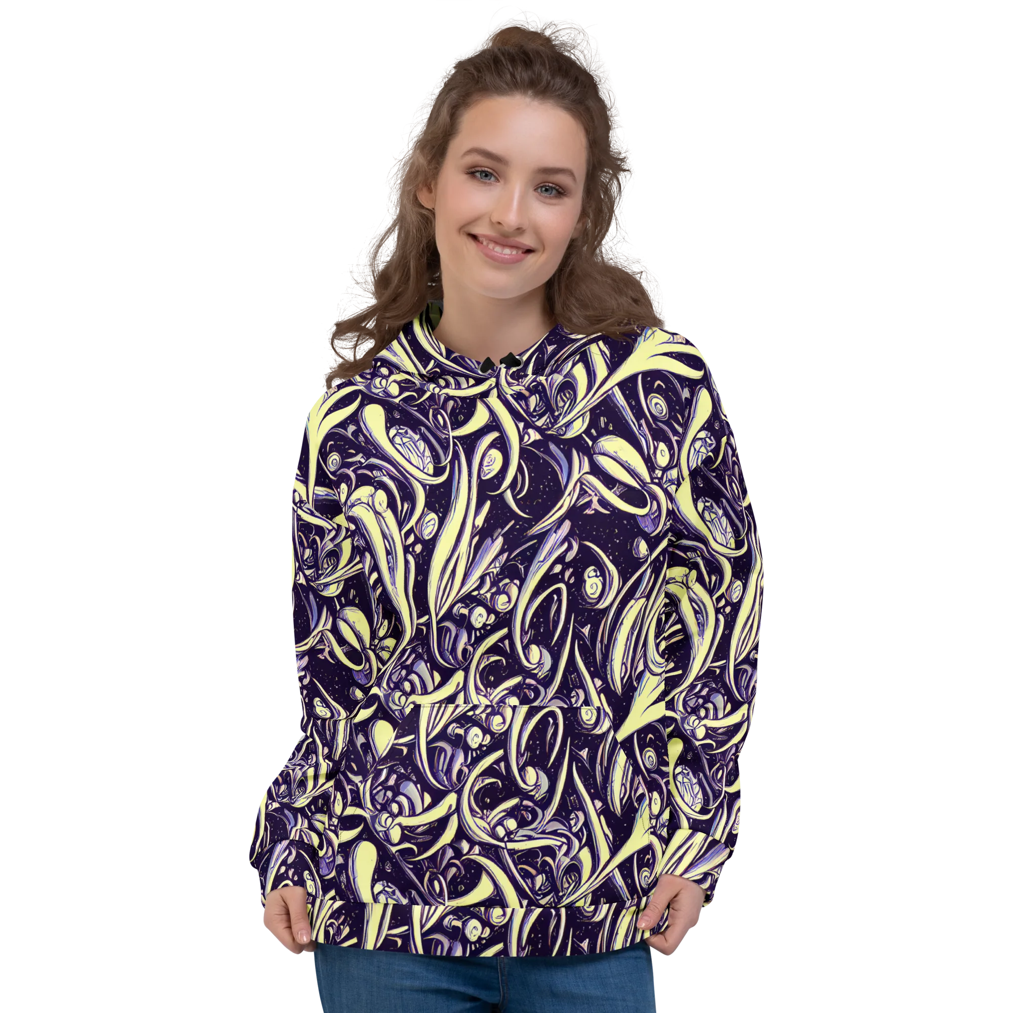 Ivory Orbit on Hoodie — Front