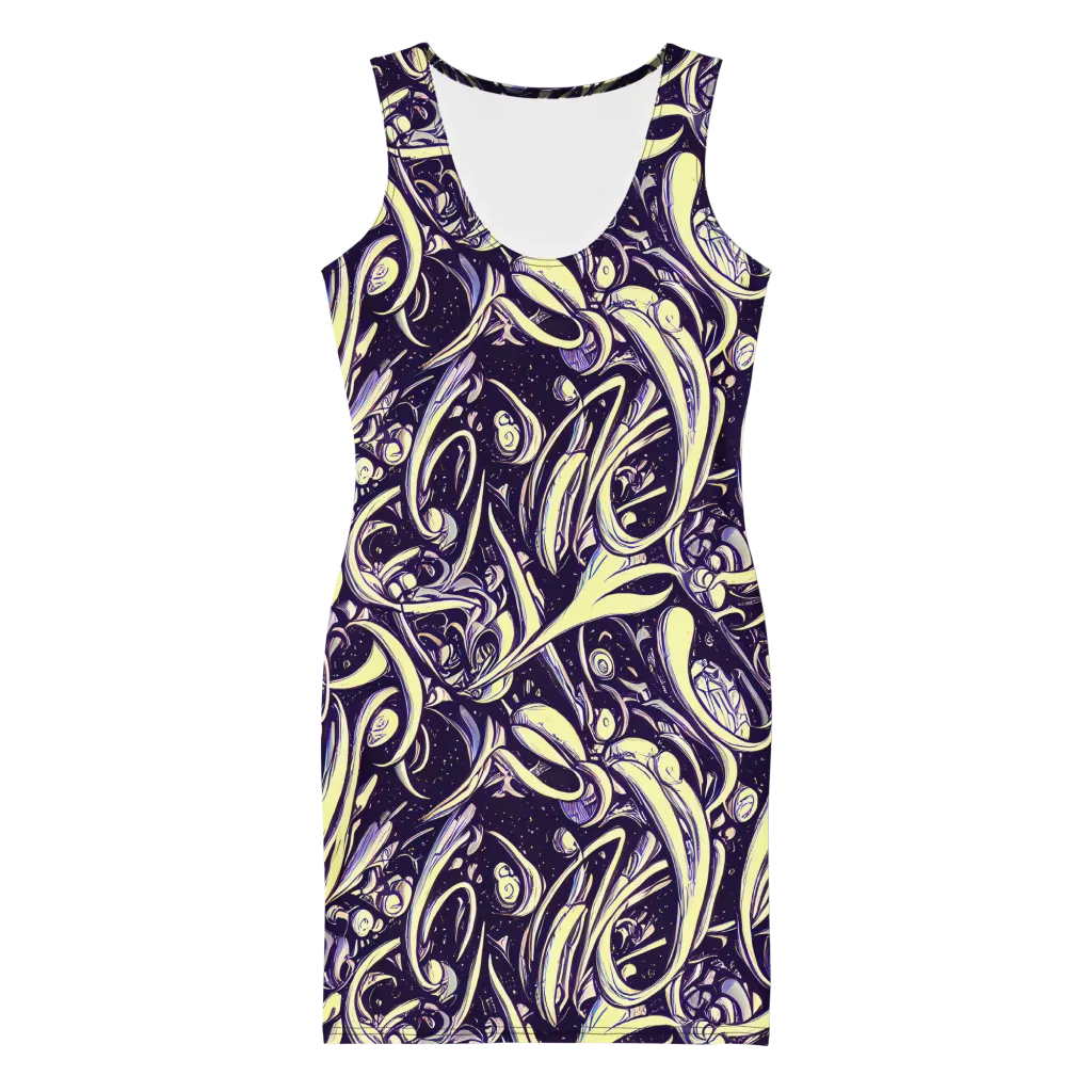 Ivory Orbit on Bodycon Dress — Front