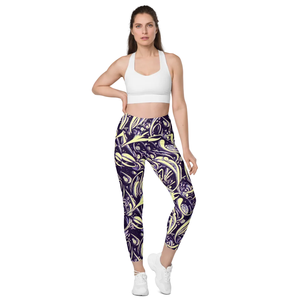 Ivory Orbit on Leggings with Pockets — Front