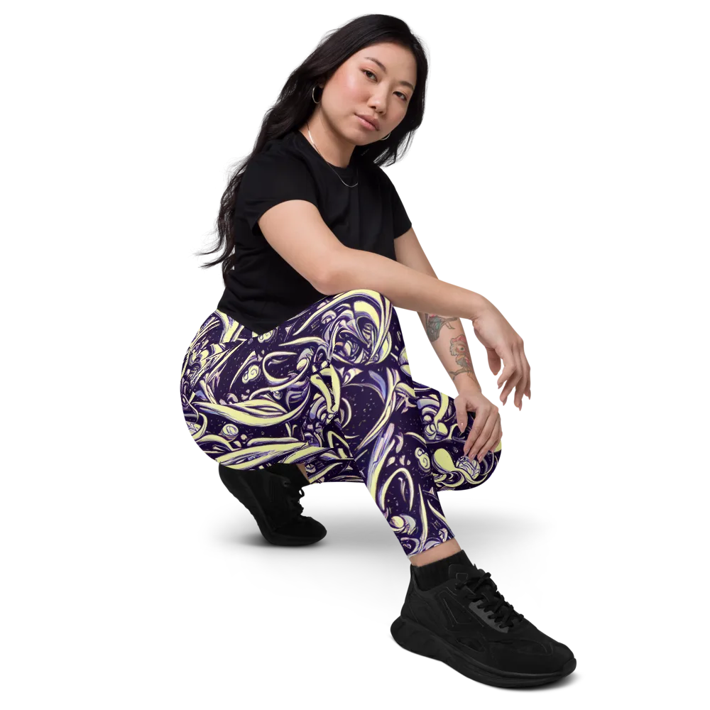 Ivory Orbit on Leggings with Pockets — Right Front