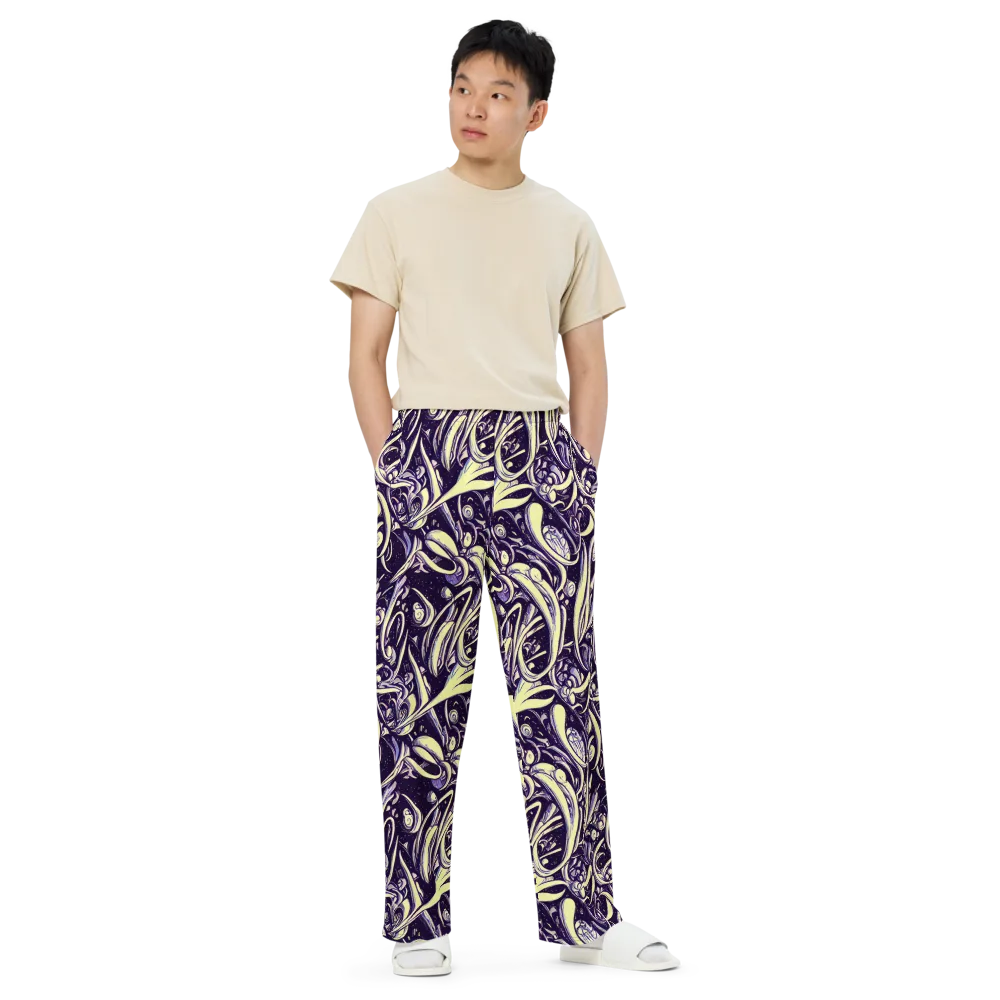 Ivory Orbit on Wide-Leg Pants — Front