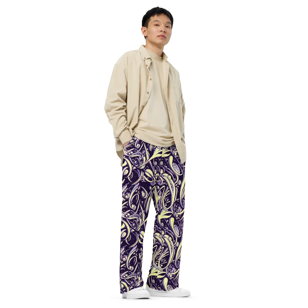 Ivory Orbit on Wide-Leg Pants — Right Front