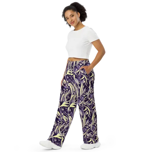 Ivory Orbit on a Wide-Leg Pants