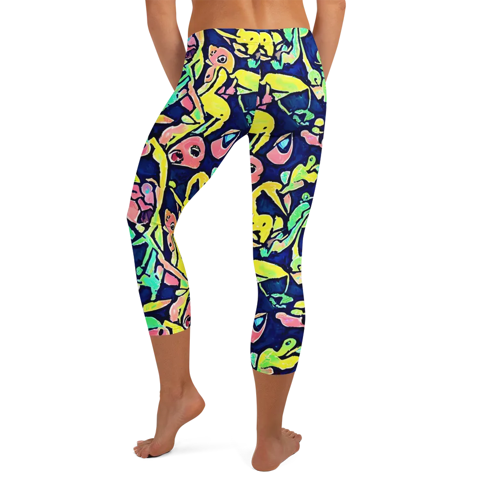 Abyssal Pop on Capri Leggings — Back