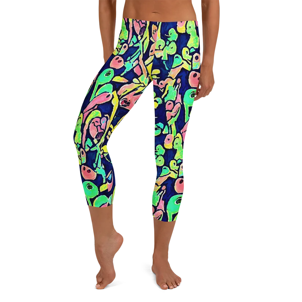 Abyssal Pop on Capri Leggings — Front