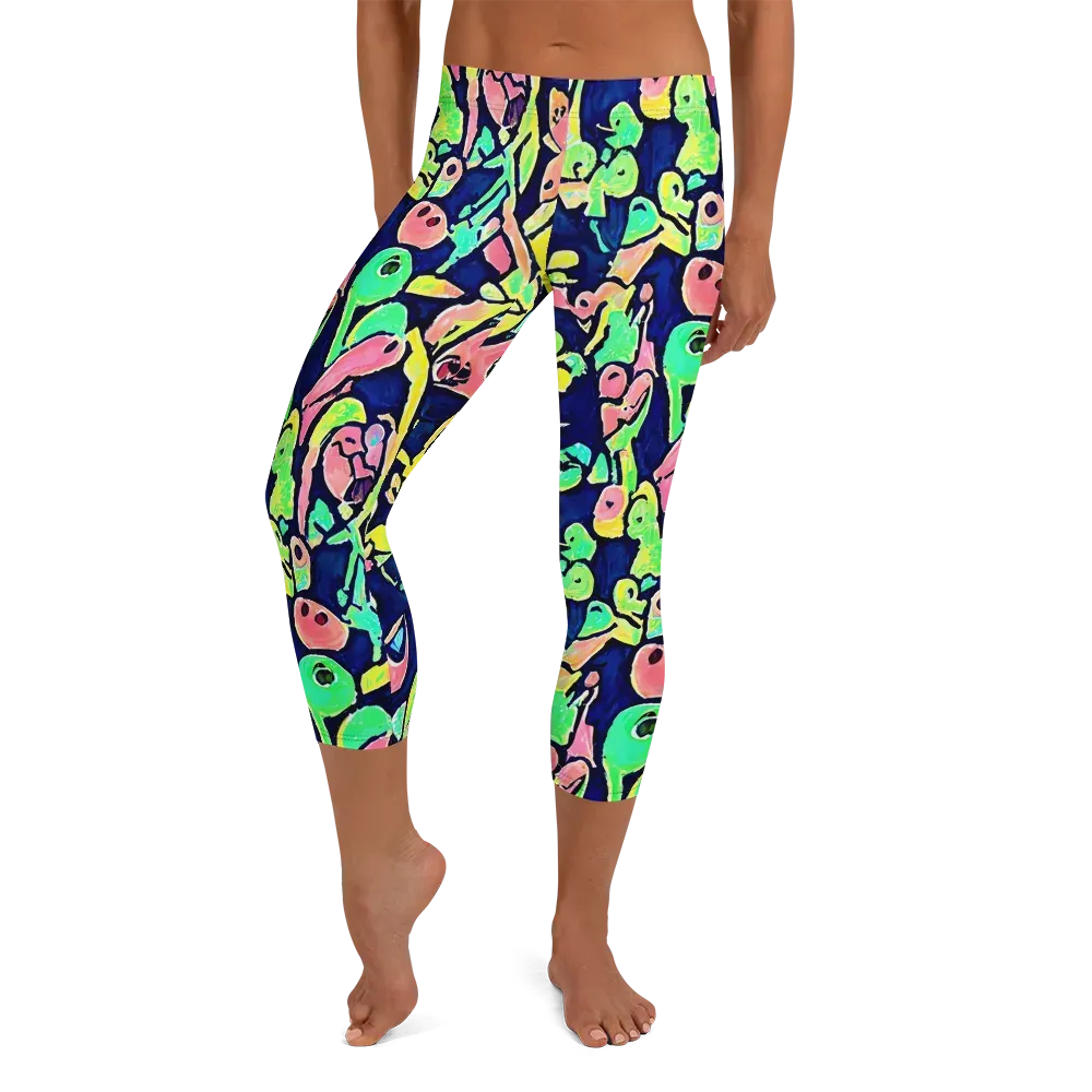Abyssal Pop on Capri Leggings — Front