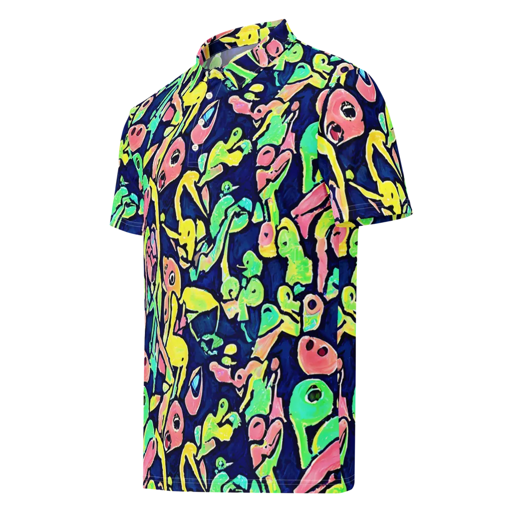 Abyssal Pop on Men's Slim Fit Polo Shirt — Left Front