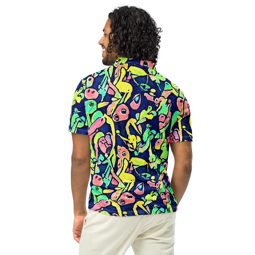 Abyssal Pop on Men's Slim Fit Polo Shirt — Back