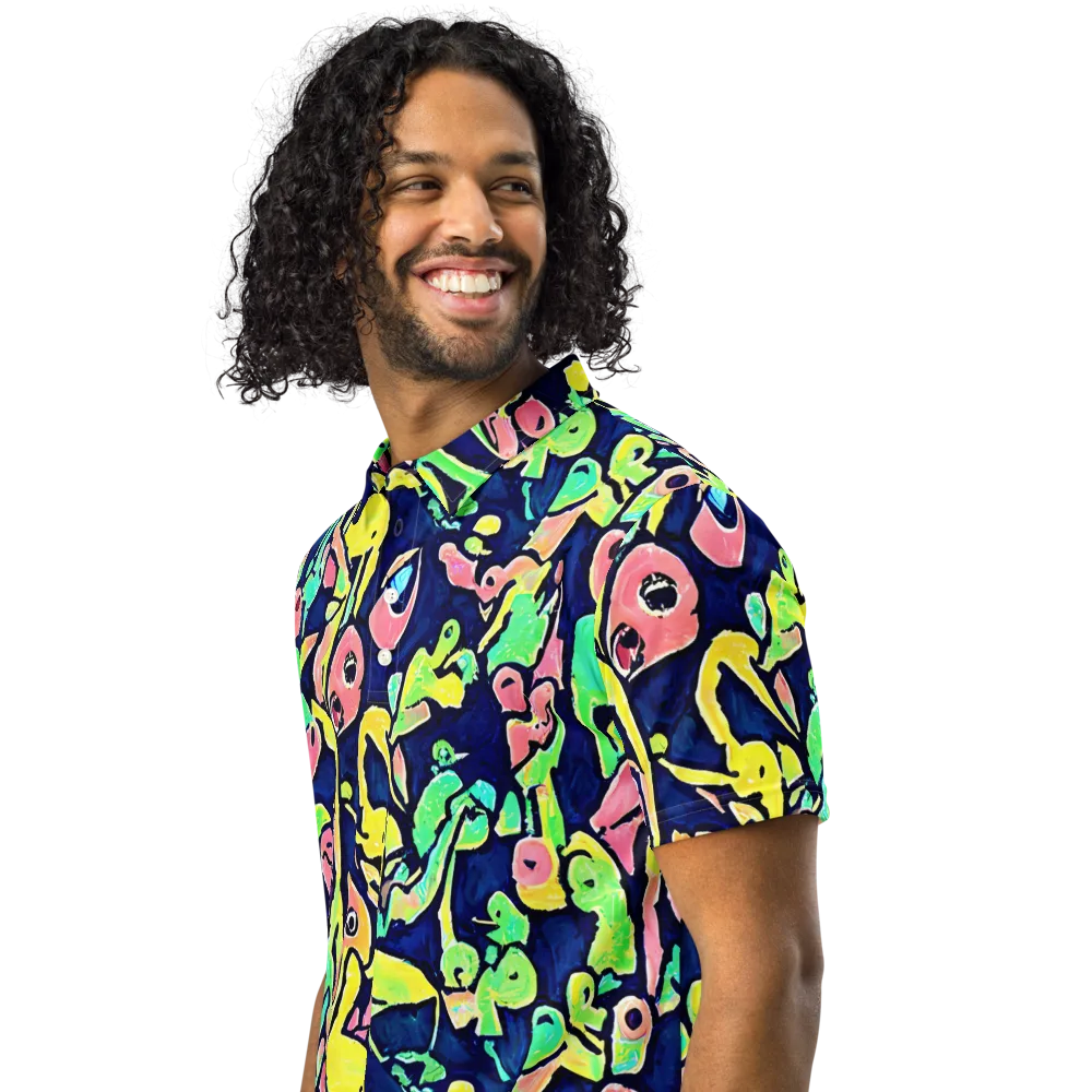 Abyssal Pop on Men's Slim Fit Polo Shirt — Left Front