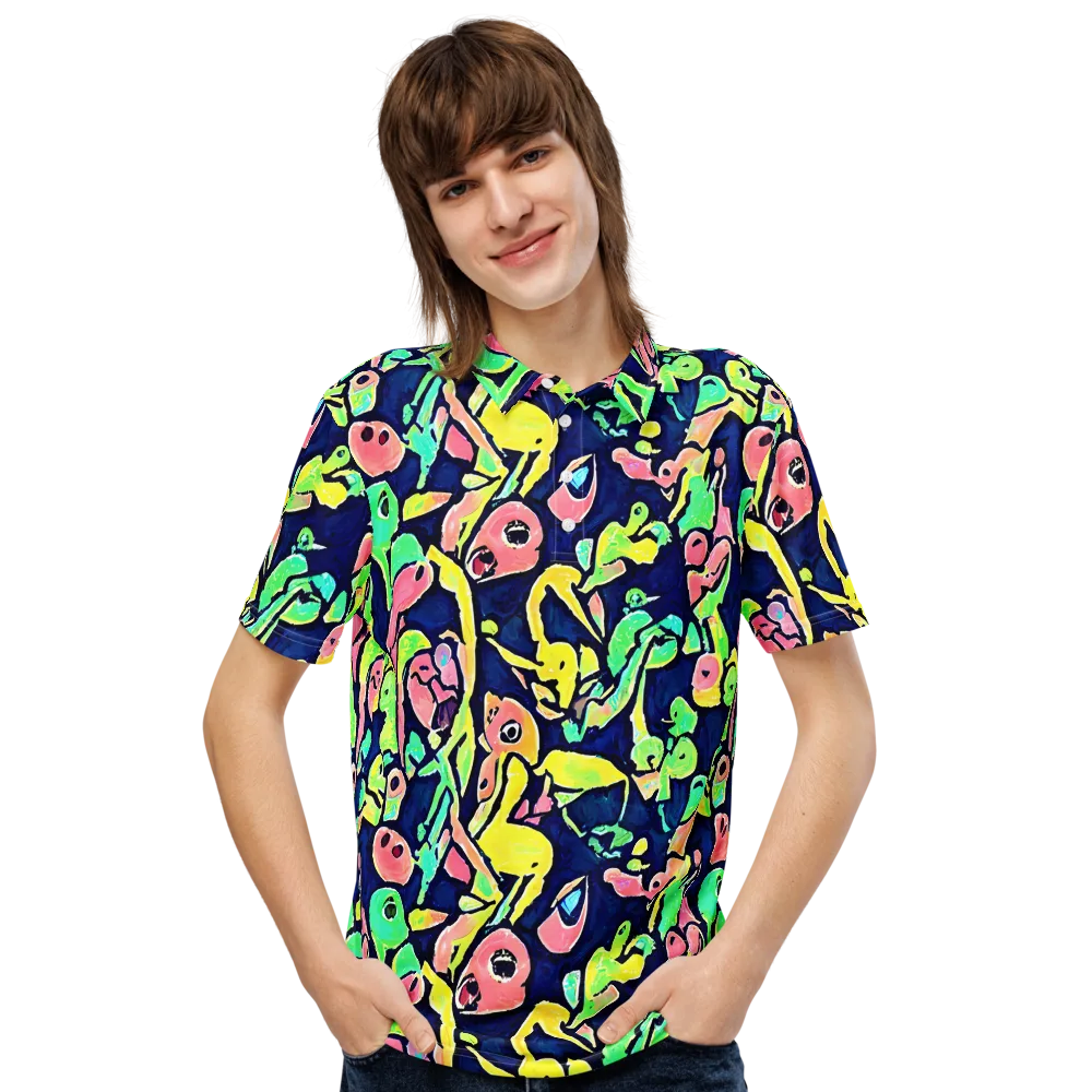 Abyssal Pop on Men's Slim Fit Polo Shirt — Front