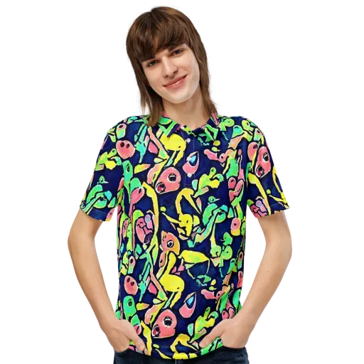 Abyssal Pop on a Men's Slim Fit Polo Shirt