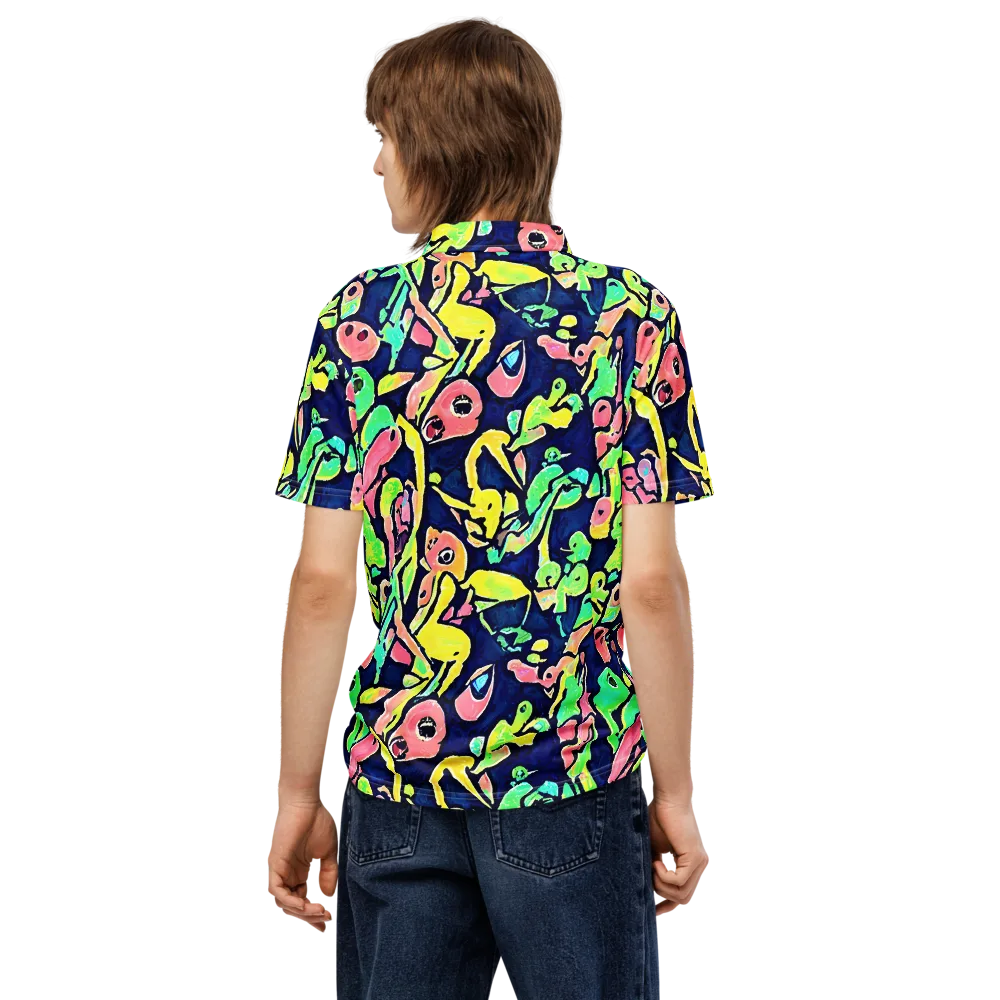 Abyssal Pop on Men's Slim Fit Polo Shirt — Back