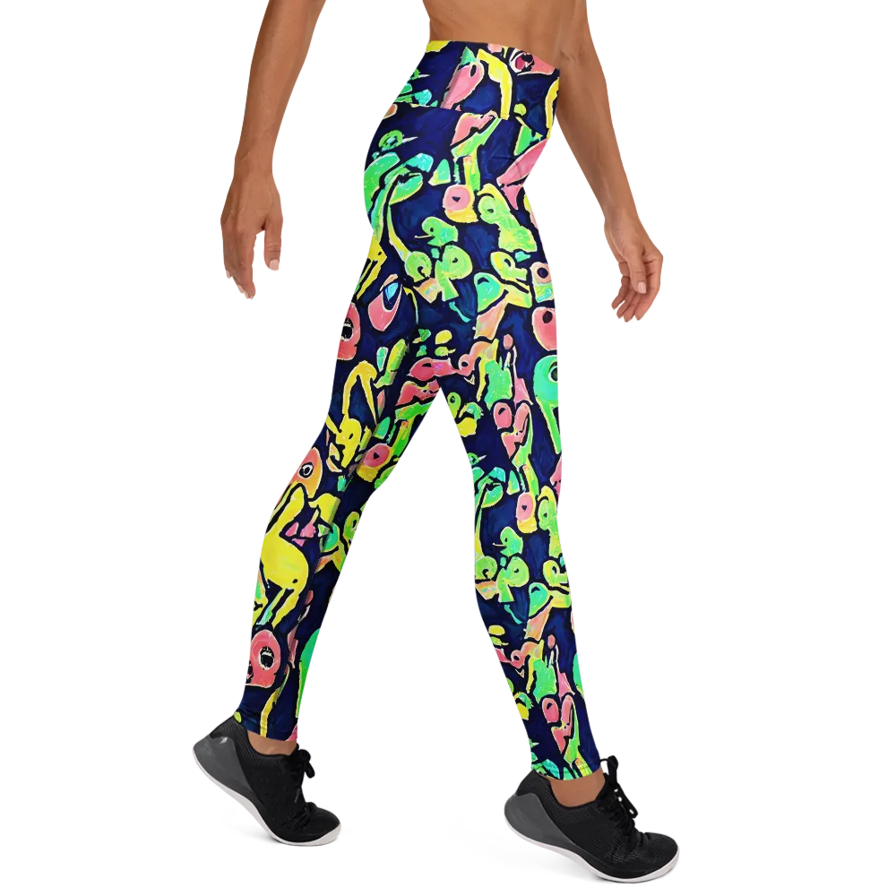 Abyssal Pop on Yoga Leggings — Right
