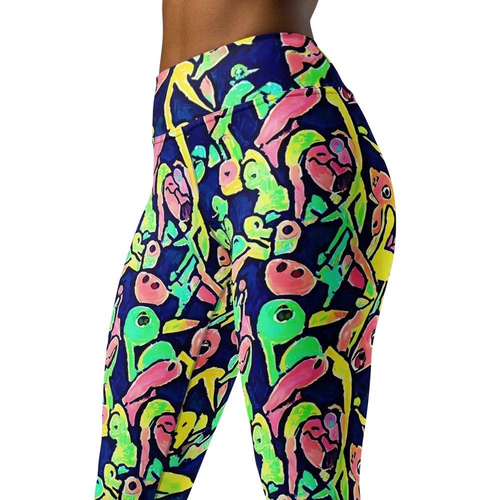 Abyssal Pop on Yoga Leggings — Left Front