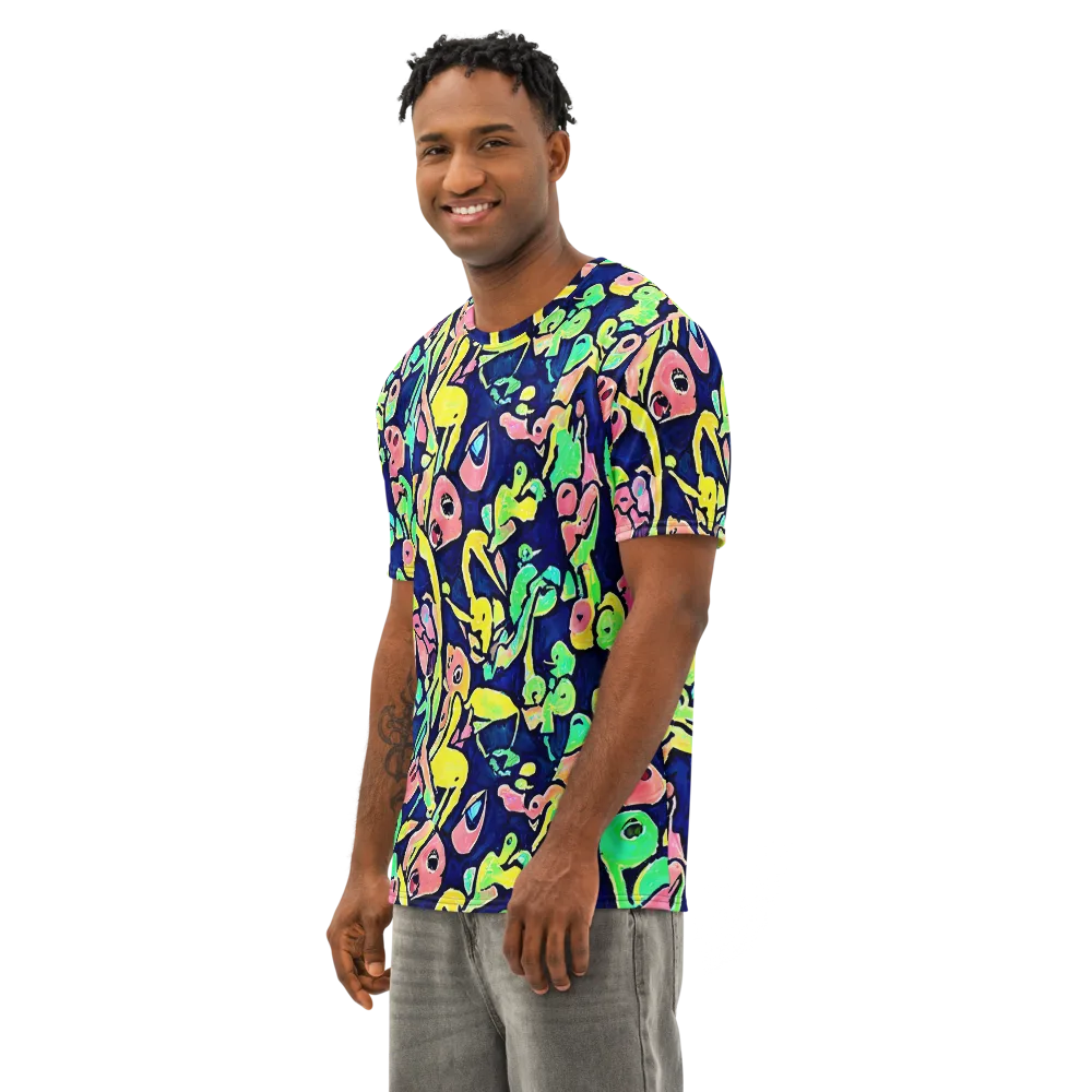 Abyssal Pop on Men's Cotton Crew Neck T-Shirt — Left Front