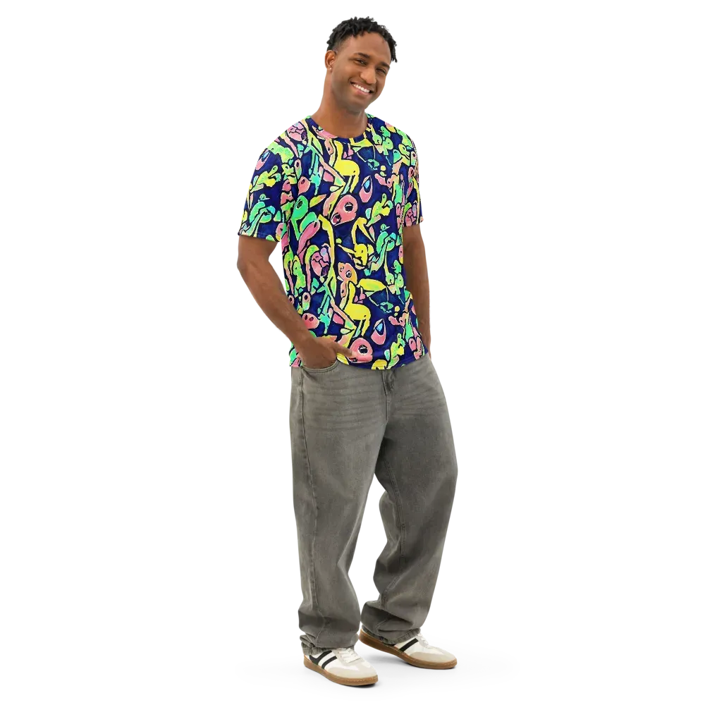 Abyssal Pop on Men's Cotton Crew Neck T-Shirt — Right Front