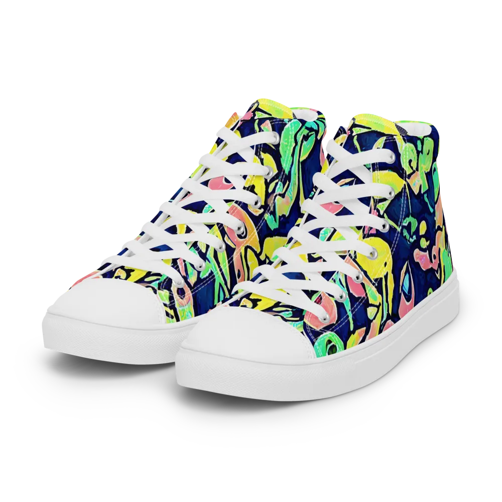 Abyssal Pop on Women's High Top Canvas Shoes — Left Front