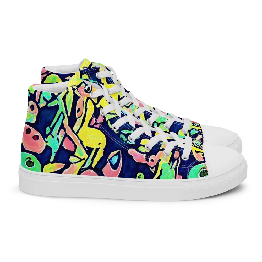 Abyssal Pop on Women's High Top Canvas Shoes — Right