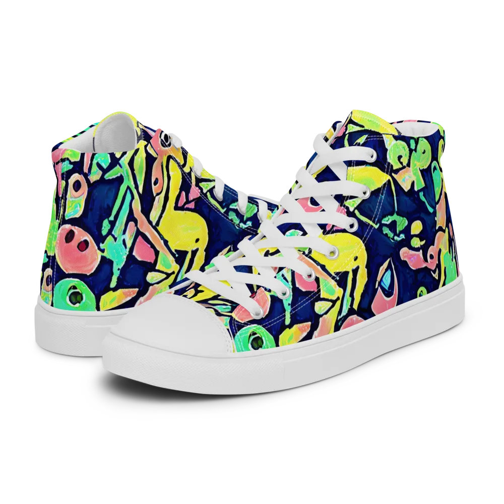 Abyssal Pop on Women's High Top Canvas Shoes — Left