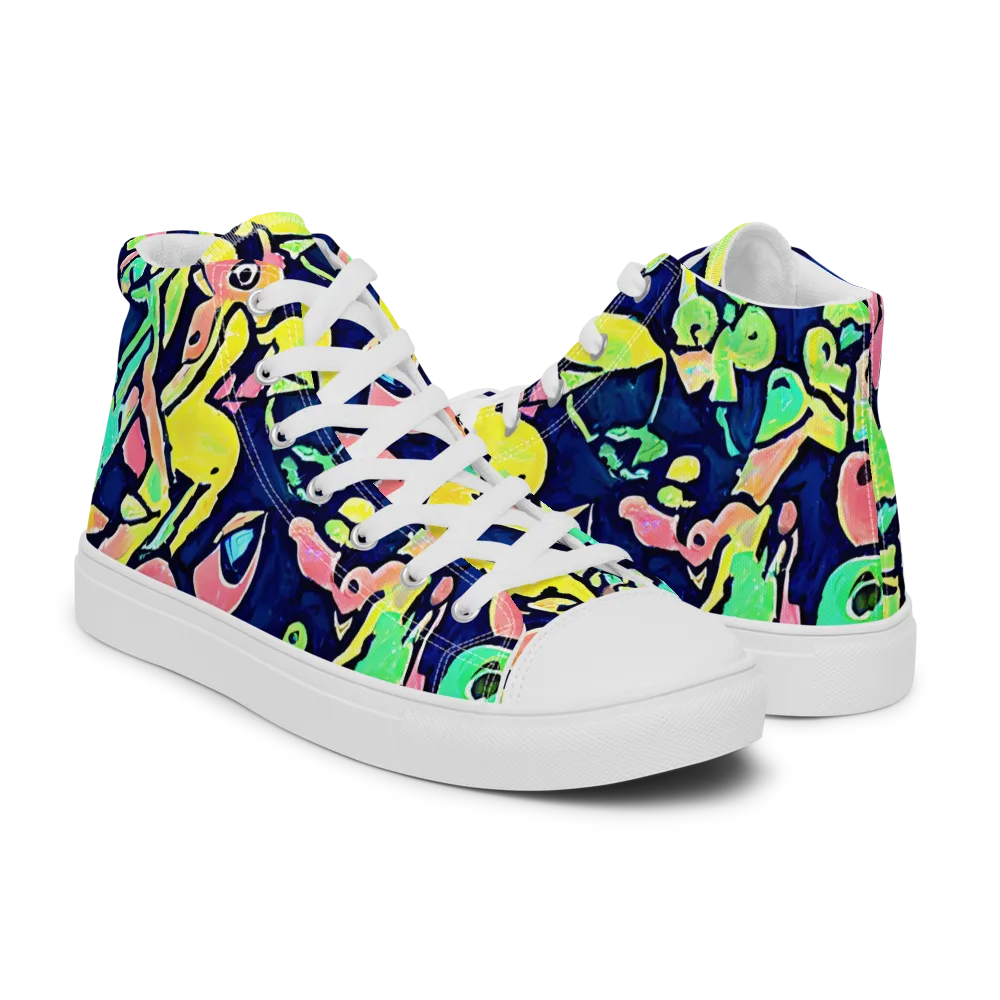 Abyssal Pop on Women's High Top Canvas Shoes — Right