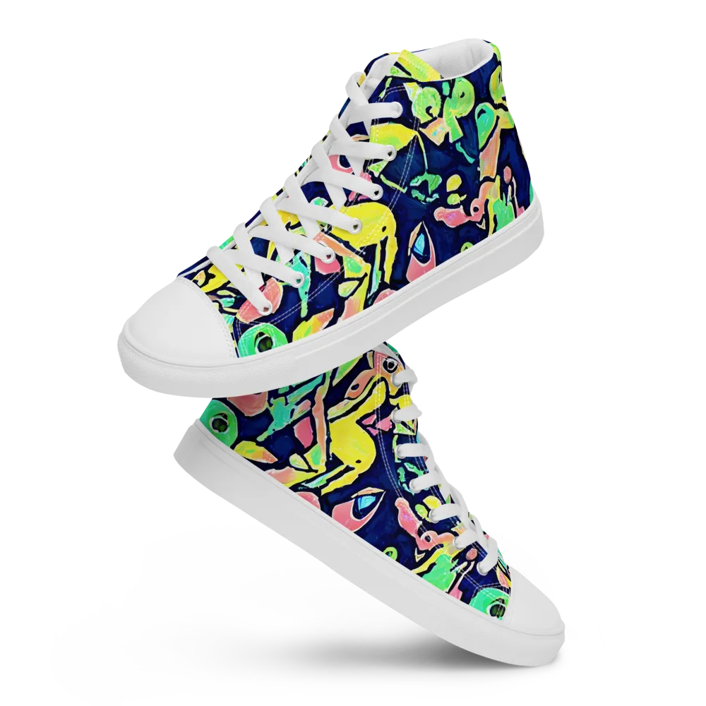Abyssal Pop on Women's High Top Canvas Shoes — Front