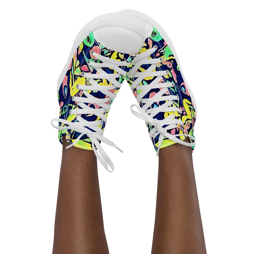 Abyssal Pop on Women's High Top Canvas Shoes — Front