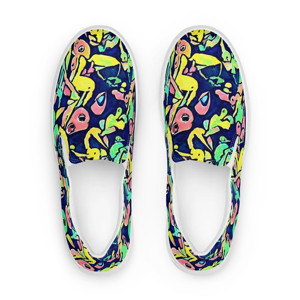 Abyssal Pop on Men's Slip-On Canvas Shoes — Front
