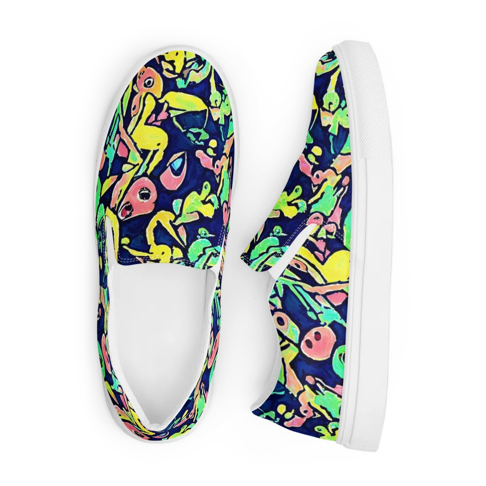 Abyssal Pop on Men's Slip-On Canvas Shoes — Front