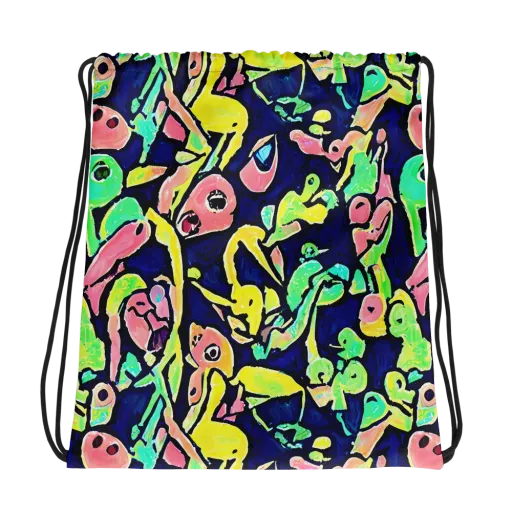 Abyssal Pop on a Drawstring Bag