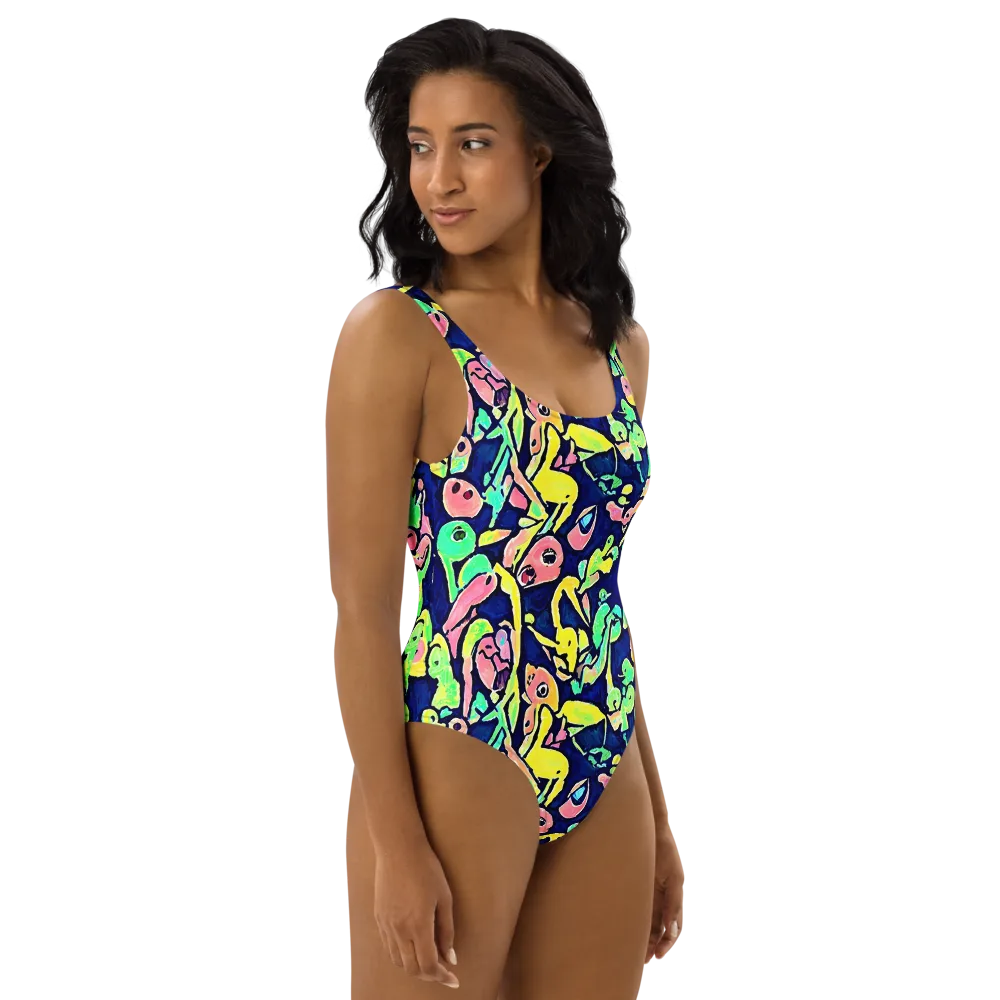 Abyssal Pop on One-Piece Swimsuit — Right