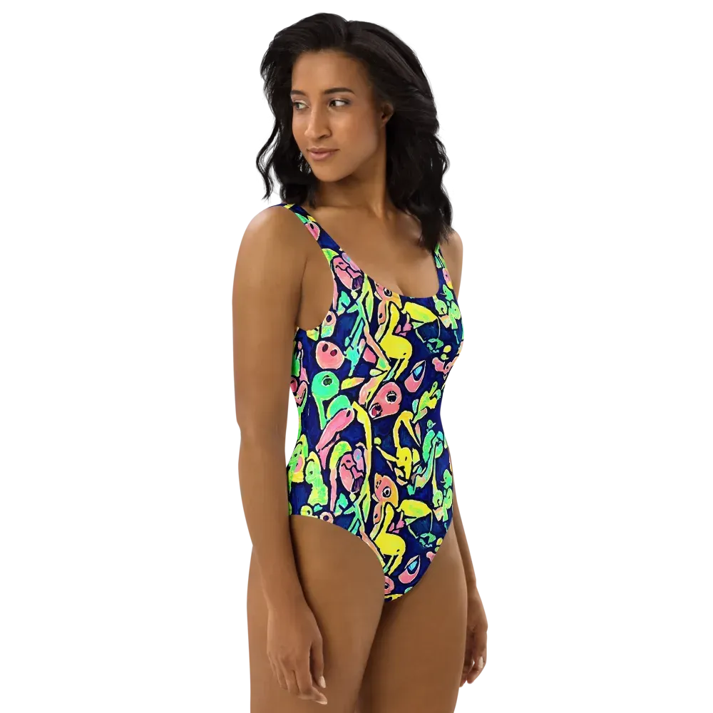 Abyssal Pop on One-Piece Swimsuit — Right