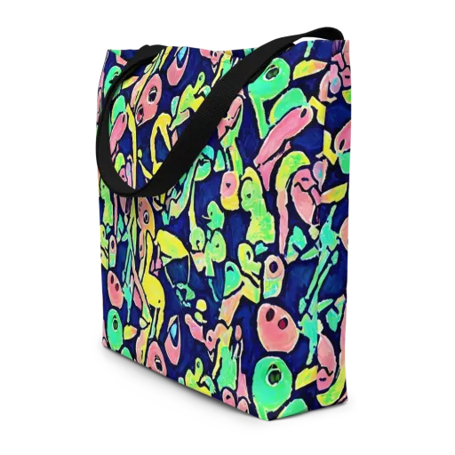 Abyssal Pop on a Large Tote Bag W/ Pocket