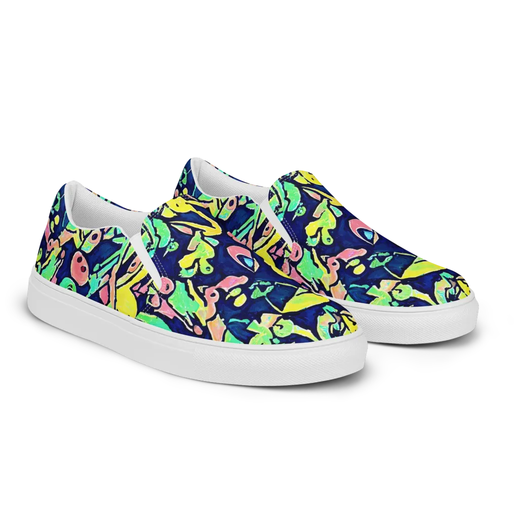 Abyssal Pop on Women's Slip-On Canvas Shoes — Right Front