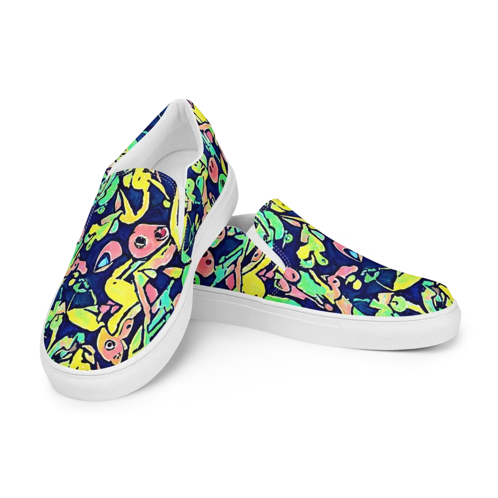 Abyssal Pop on Women's Slip-On Canvas Shoes — Left Front