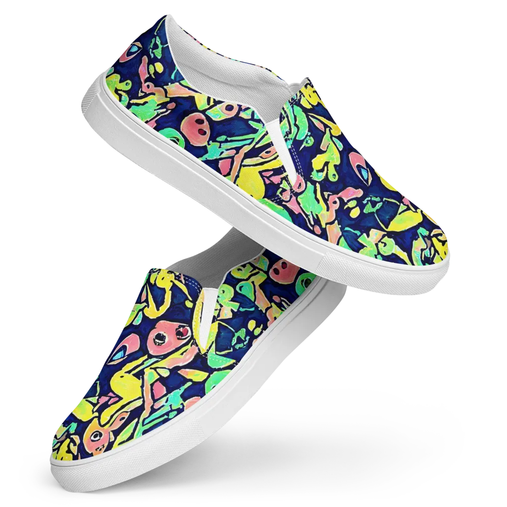 Abyssal Pop on Women's Slip-On Canvas Shoes — Front