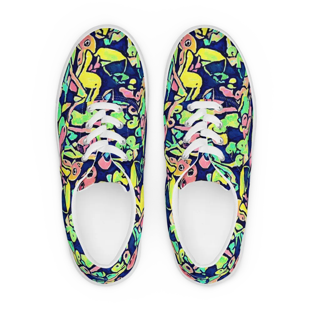 Abyssal Pop on Men's Lace-Up Canvas Shoes — Front