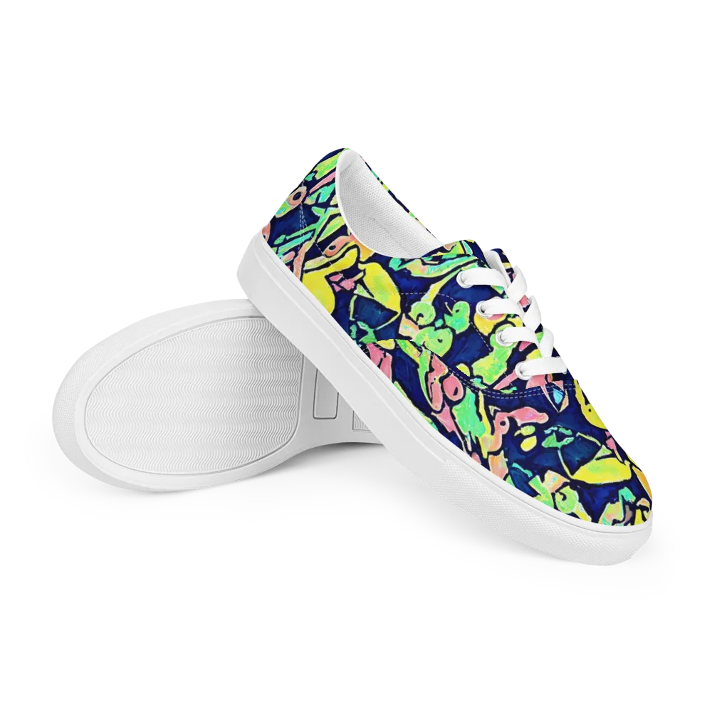 Abyssal Pop on Men's Lace-Up Canvas Shoes — Right Front