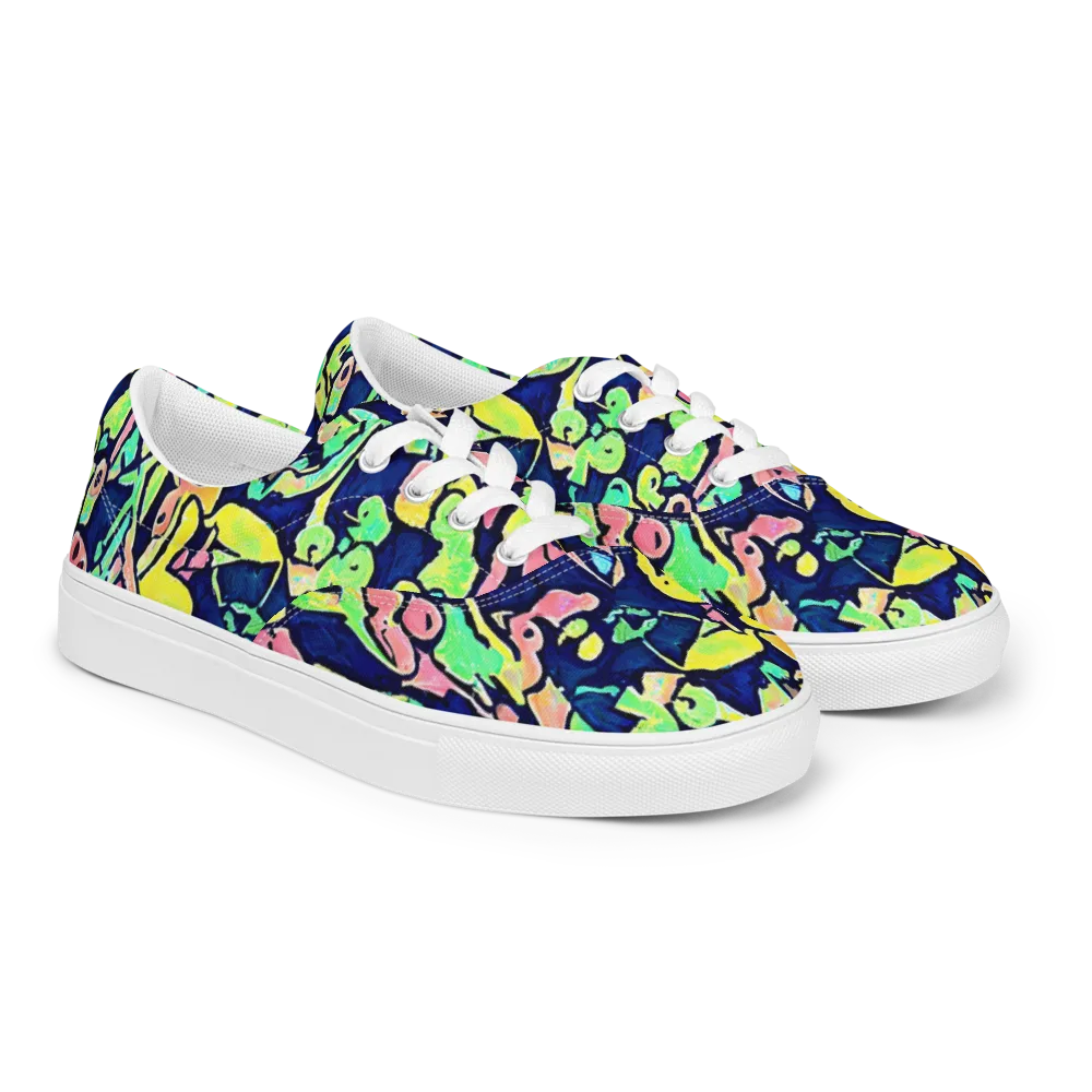 Abyssal Pop on Men's Lace-Up Canvas Shoes — Right Front