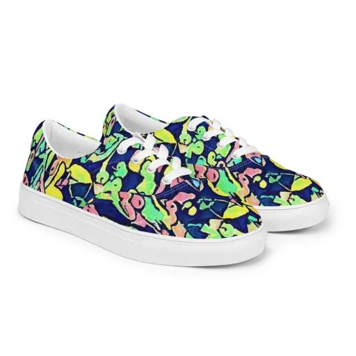 Abyssal Pop on a Men's Lace-Up Canvas Shoes