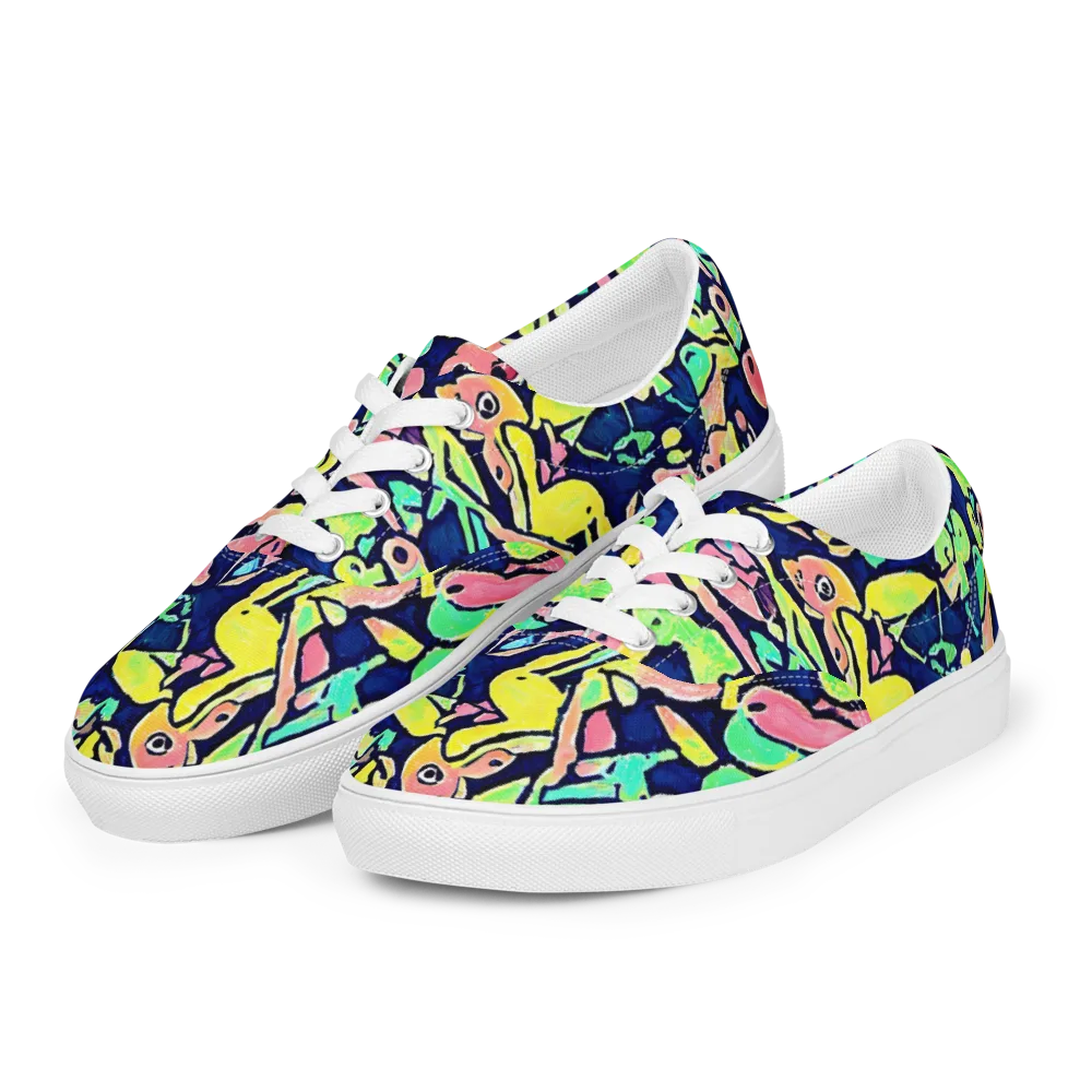 Abyssal Pop on Men's Lace-Up Canvas Shoes — Left Front